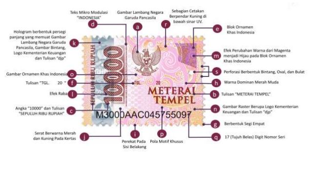 Meterai Rp10.000 Diluncurkan, Ini Tampilannya...