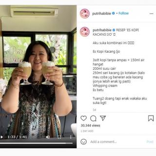 Resep Es Kopi Kacang Hijau ala Putri Habibie