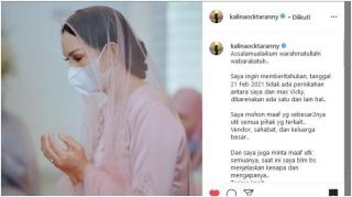Kalina Ocktaranny dan Vicky Prasetyo Batal Menikah, Netizen : Benar Kan Setingan