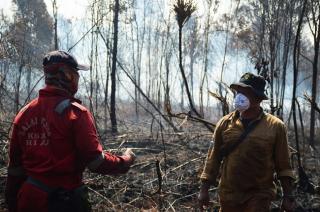 Karhutla di Cagar Biosfer Siak Kecil Padam, Petugas Fokus Pendinginan