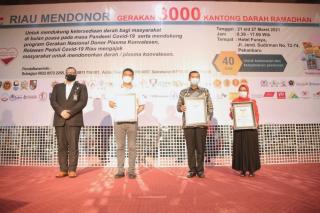 Riau Mendonor Gerakan 3000 Kantong Darah Ramadhan Berhasil Raih Rekor MURI