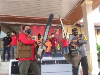 Polisi Tangkap Pelaku Ilegal Loging di Siak Kecil Bengkalis