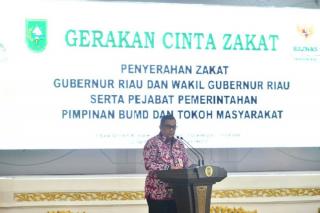 Wagubri Hadiri Peluncurkan Gerakan Cinta Zakat yang Diselenggarakan Baznas Riau
