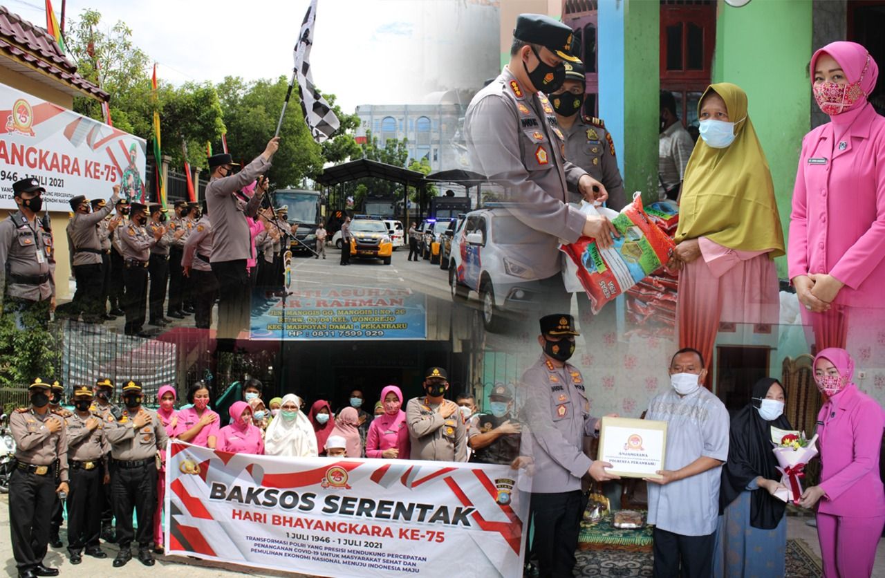 Polresta Pekanbaru Anjangsana & Bagikan 1.000 Paket Sembako ke Warga Tak Mampu