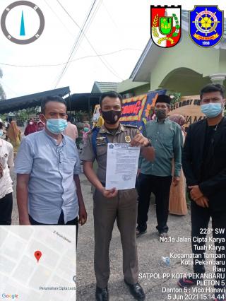 Satpol PP Pekanbaru Cek Izin Keramaian di Lokasi Pesta Pernikahan