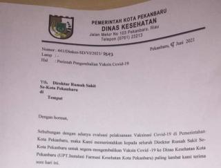 Beredar Surat Pengembalian Vaksin Oleh Diskes Pekanbaru, Komisi III : Biar Tak Disalahgunakan
