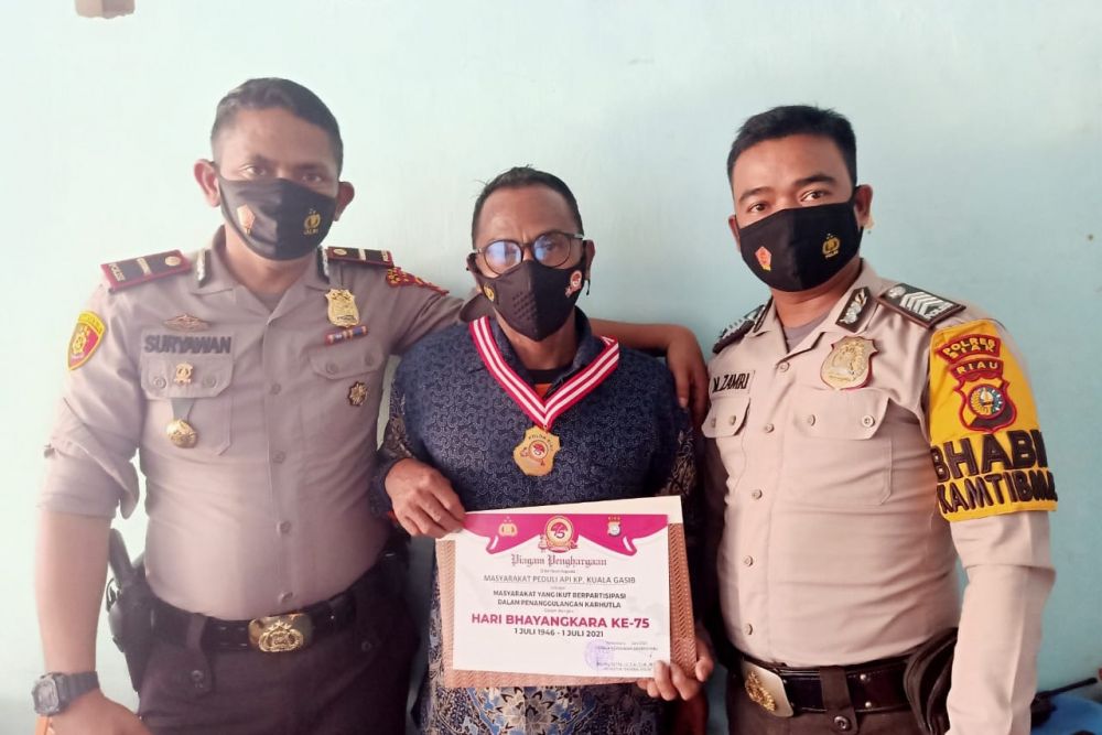 Masyarakat Peduli Api Kuala Gasib Siak Raih Penghargaan dari Kapolda