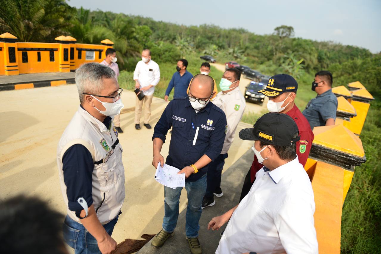 Gubri Tinjau Infrastruktur Jalan & Jembatan 4 Kabupaten/Kota di Riau