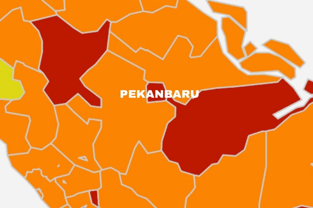 Hanya Dua Kecamatan Zona Kuning, Ini Daftar Peta Risiko COVID-19 di Pekanbaru 