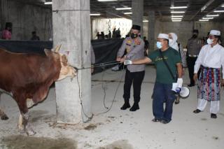 Polresta Pekanbaru Sembelih 26 Ekor Hewan Kurban