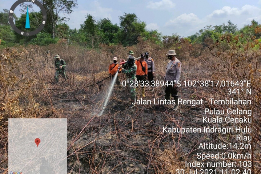Cuaca Extrim & Angin Kencang Jadi Tantangan KPBD Inhu Padamkan Api