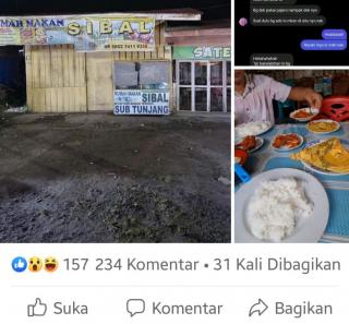 Viral! RM di Baserah Kuansing Makan Berdua Patok Harga Rp 320 Ribu