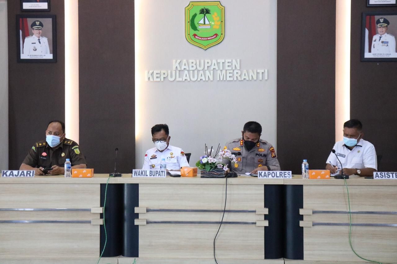 Kapolres Meranti Bahas Penanganan Covid-19 Bersama Forkopimda 