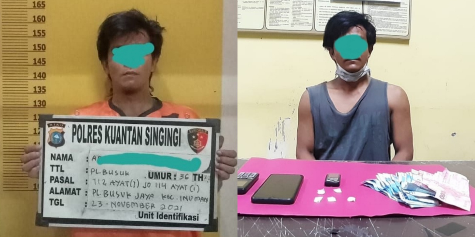 Pesan Narkoba di Peranap Inhu, Polisi Geledah 5 Paket Sabu di Inuman Kuansing