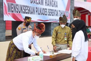 Pemkab Bersama Polres Meranti Gelar Deklarasi Pilkades Serentak