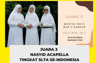 Selamat, MAN 3 Kampar Berhasil Raih Juara 3 Nasyid Se-Indonesia