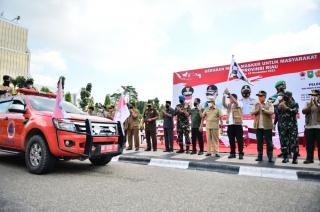 Diluncurkan, Mobil Masker BNPB Bagi-bagi 500 Ribu Masker di Riau
