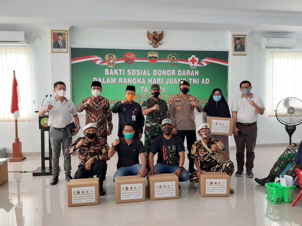 Sempena Hari Juang TNI AD 2021, Korem 031/WB Gelar Bakti Sosial Donor Darah