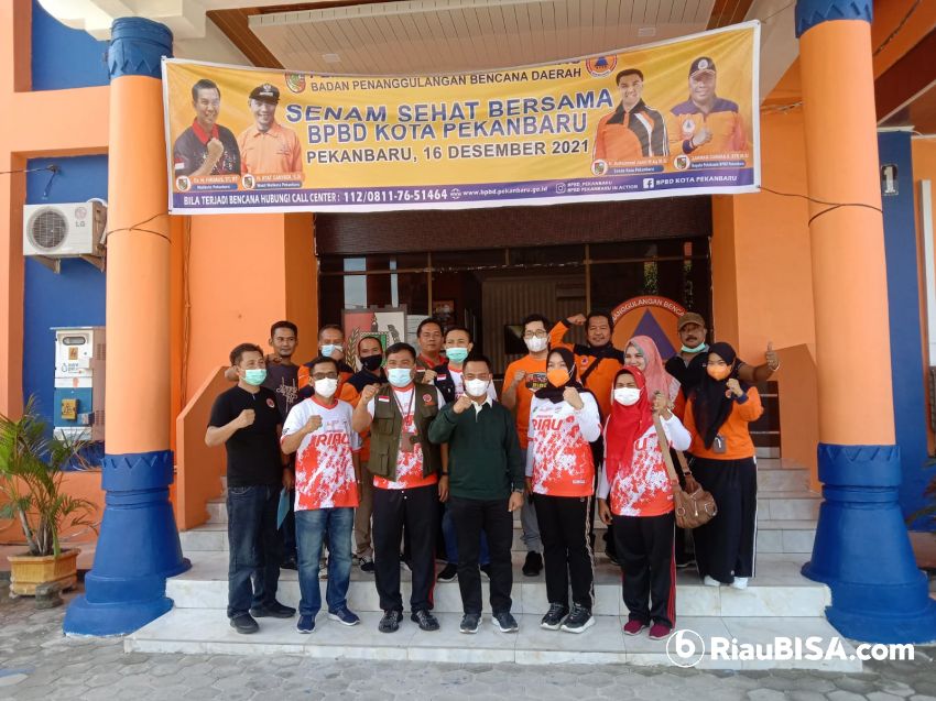 Tingkatkan Kinerja, Sekdako M Jamil Senam Bersama BPBD Pekanbaru