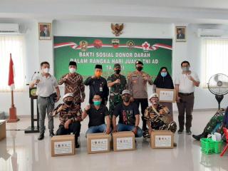 Sempena Hari Juang TNI AD 2021, Korem 031/WB Gelar Bakti Sosial Donor Darah