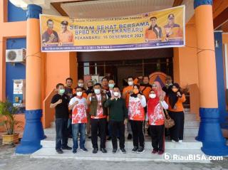 Tingkatkan Kinerja, Sekdako M Jamil Senam Bersama BPBD Pekanbaru