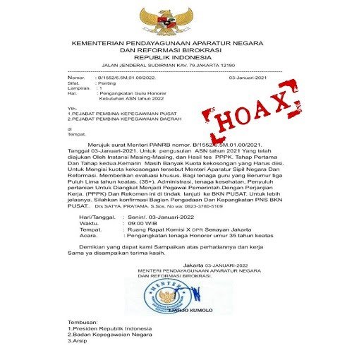 Beredar Surat Palsu Pengangkatan Tenaga Guru Honorer, Waspada