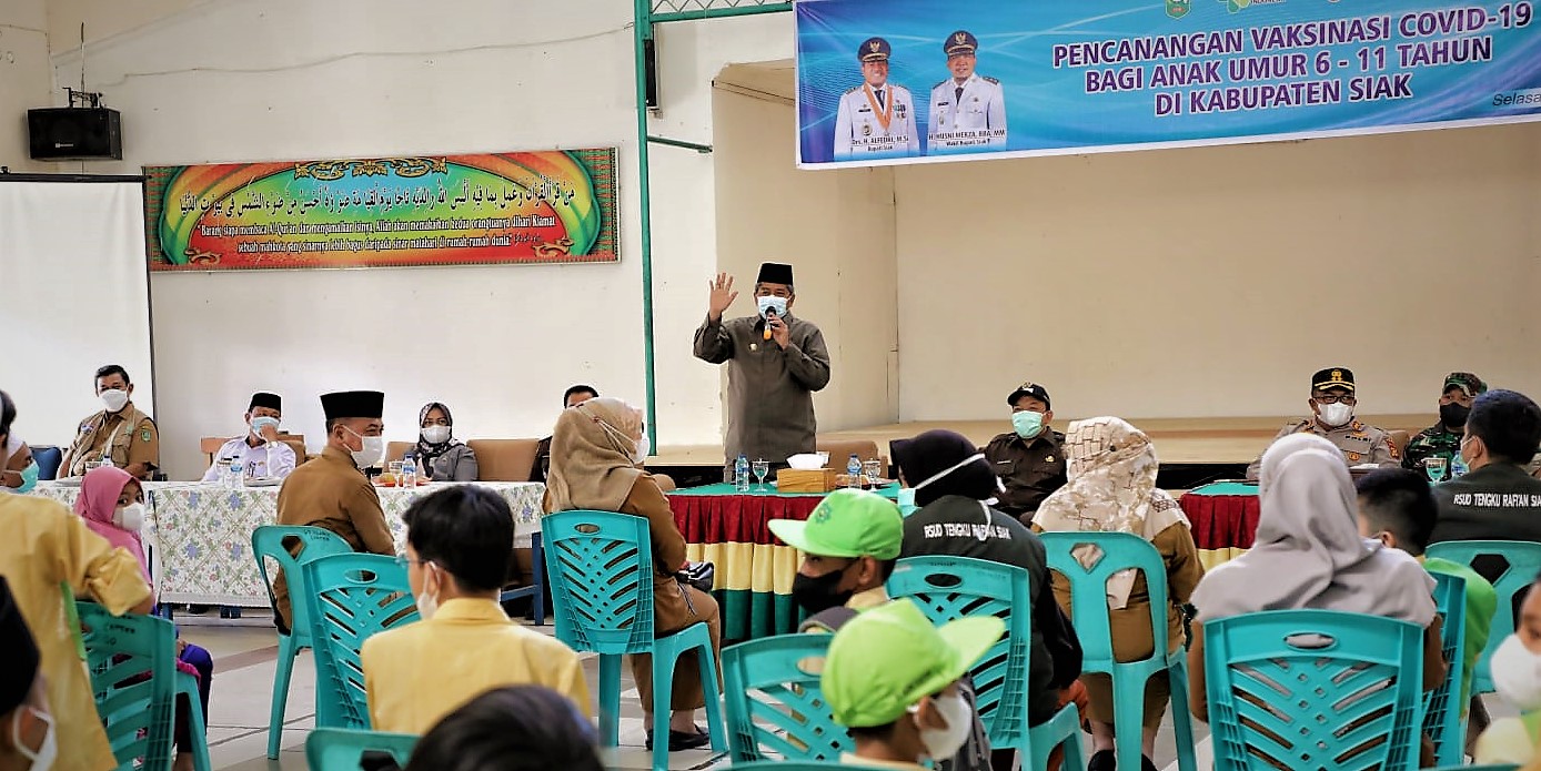 Pemkab Siak Mulai Lakukan Vaksinasi Covid-19 untuk Anak Usia 6-11 Tahun