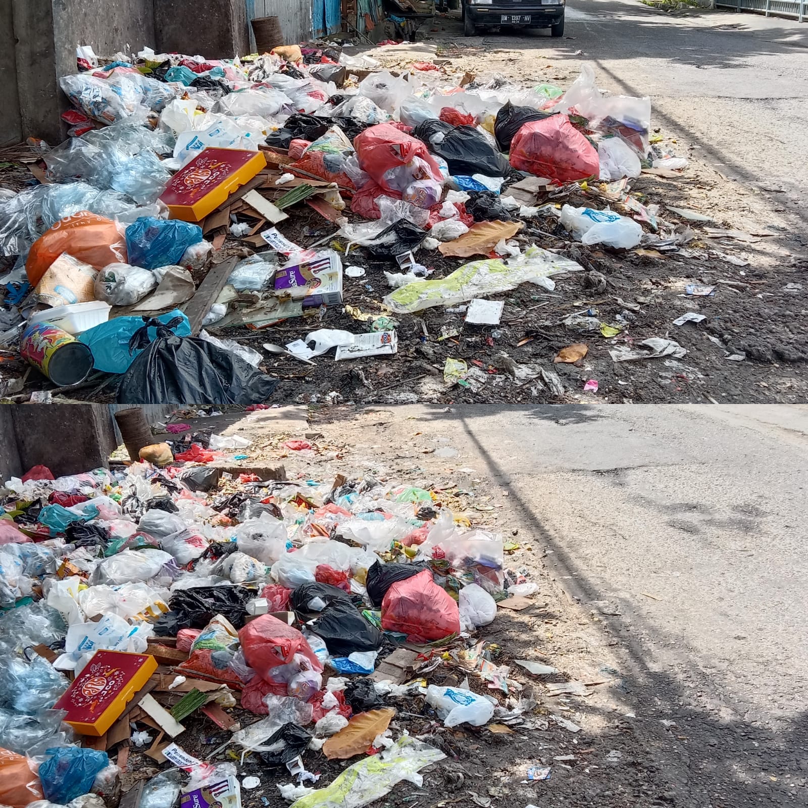 Sampah Masih Menumpuk di Jalan Hasanudin, Warga Minta Pemko Tegas Ke Pemenang Lelang