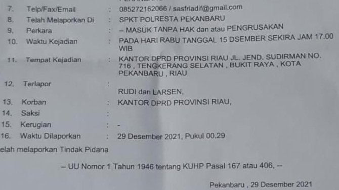 Oknum Aktivis Larshen Yunus Dan Oknum Wartawan Dipolisikan PNS Riau
