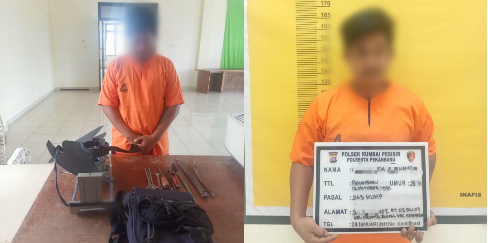 Alarm Berbunyi, Pemuda 28 Tahun di Pekanbaru Tertangkap Tangan Saat Bongkar AC Tower