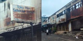 Malam Tahun Baru, Enam Ruko Tekstil di Pekanbaru Ludes Terbakar