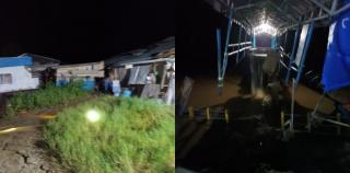 Dermaga di Kuala Hidayat Inhil Ambruk, Pemilik Warung Terjun Ke Sungai
