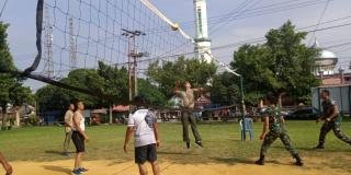 Danramil dan Jajaran Olahraga Bersama Warga Sekitar Bagan Sinembah 