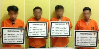 Empat Warga Simpang Kanan Rohil Dibekuk Polisi Tengah Pesta Sabu-sabu