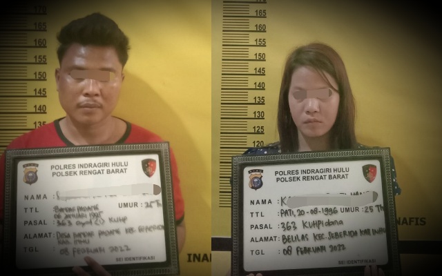Korbannya Tidur, Pasangan Kekasih di Rengat Beraksi Curi Ponsel Dan Dompet