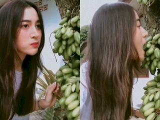 Viral! Cewek Cantik Ini Santai Melahap Belimbing Wuluh Langsung dari Pohonnya