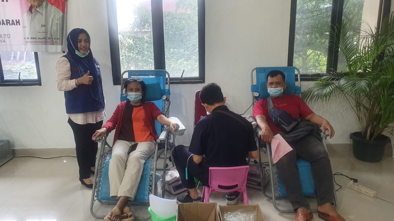 PMI Kecamatan Tampan Gelar Donor Darah, Pendonor Dapat Bingkisan Sembako 