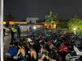 Patroli Balap Liar, Tim Gabungan Polresta Pekanbaru Tangkap 30 Unit Sepeda Motor 