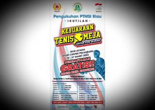 PTMSI Riau Gelar Turnamen Kejuaraan Tenis Meja