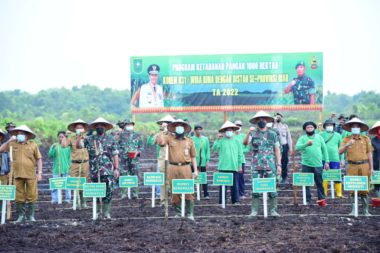 Bupati Bengkalis Hadiri Launching Program Ketahanan Pangan 1000 Hektar Korem 031/WB
