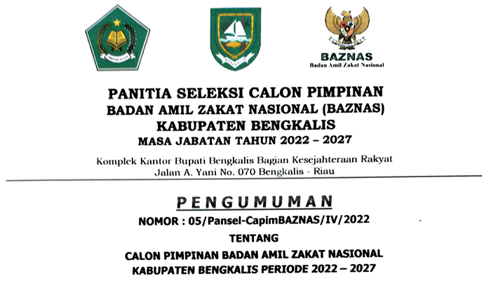 Selamat! 15 Peserta Dinyatakan Lulus Seleksi Administrasi Calon Capim Baznas Bengkalis, Ini Nama-namanya