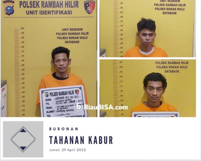 Tiga Tahanan Polsek Rambah Hilir Kabur