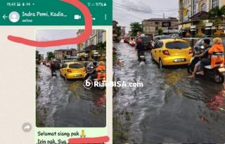 Ditanya Soal Banjir, Kadis PUPR Pekanbaru Pilih Bungkam Meski Sedang Online