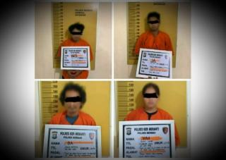 Polsek Merbau Tangkap 4 Pelaku Pengedar Sabu-sabu
