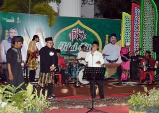 Wabup Bagus Santoso Takbiran di Masjid Agung Istiqomah Bengkalis