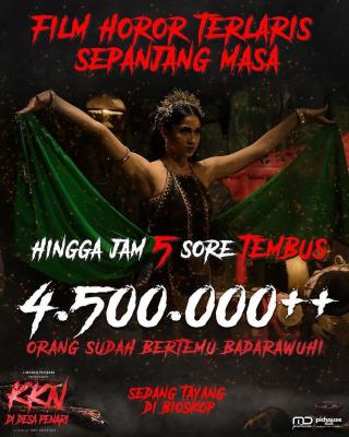 Raih 4,6 Juta Penonton dalam 12 Hari, KKN di Desa Penari Bakal Jadi Film Horor Terlaris Sepanjang Masa