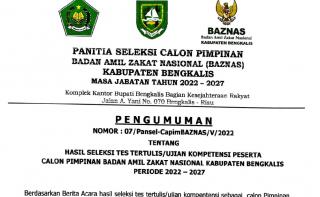 Selamat! 12 dari 15 Capim Baznas Bengkalis Dinyatakan Lulus Tes Kompetensi