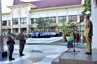 Pimpin Apel Gabungan Perdana, Pj Bupati Kampar Bicara Soal Bahaya Stunting dan Narkoba