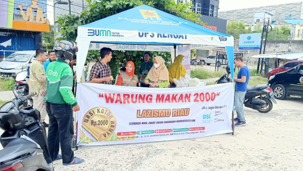 Peduli Masyarakat Kurang Mampu, LAZISMu Riau Launching Warung Makan Duaribu
