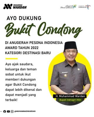Bupati Minta Warga Inhil Dukung Bukit Condong dalam Nominasi API 2022